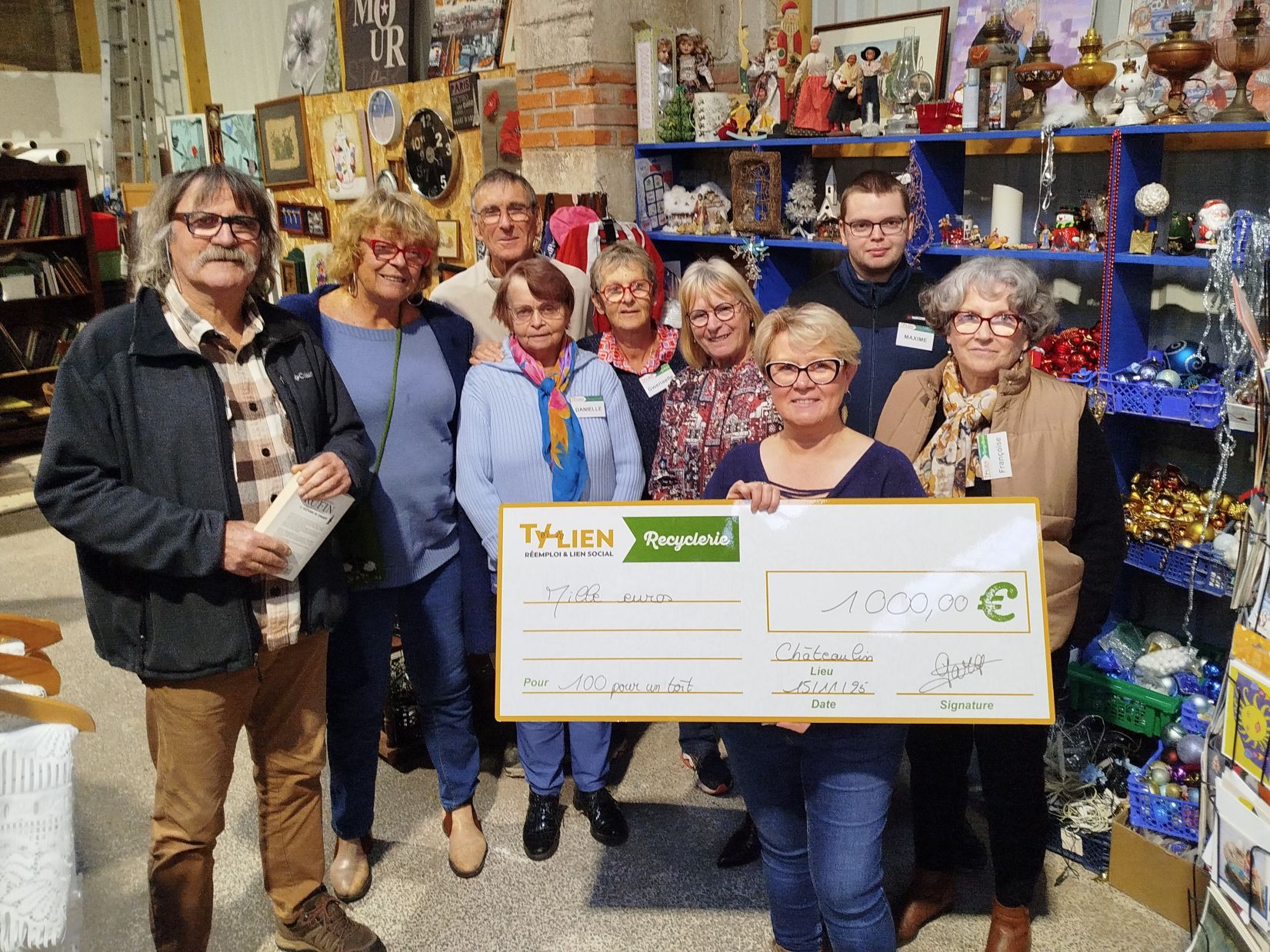 Don 100 pour un toît de Claude et Martine; fondateurs de l'association Ty Lien !