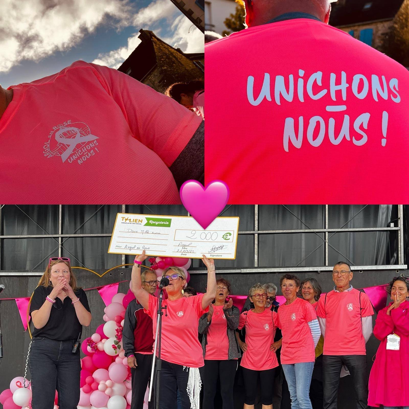 Marche et Remise du chèque à l'association Argol en Rose